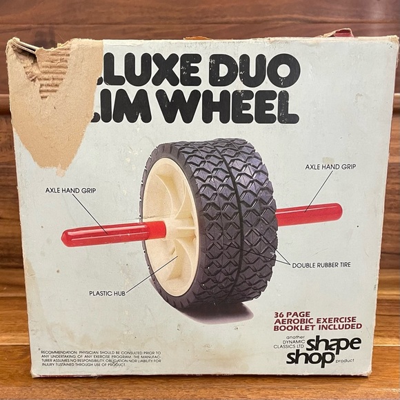 Vintage 80s Shape Shop Deluxe Duo Slim Wheel Fitness Exercise Machine. - Picture 3 of 6